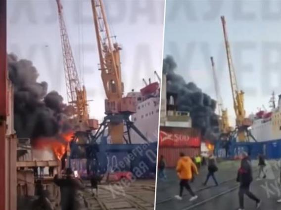 Турски брод е погоден со ракета „Искандер“ во украинското пристаниште Одеса (ВИДЕО)