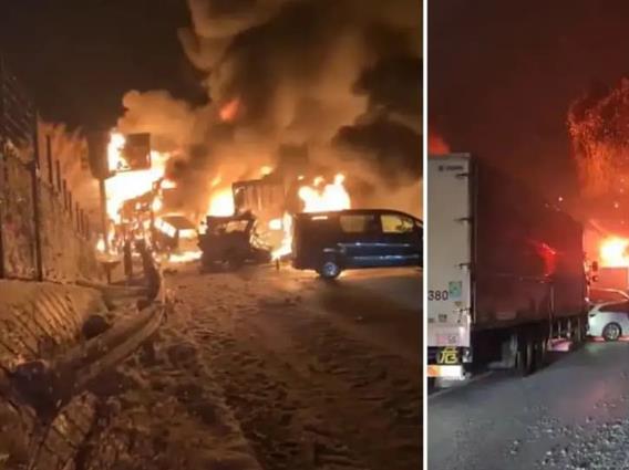 Карамбол на автопат во Јапонија: Најмалку еден загинат во пожарот по сударите меѓу 50 возила (ВИДЕО)