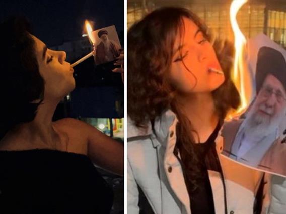 Протести во Иран: Девојки без хиџаб палат цигари од сликите на ајатолахот (ВИДЕО)