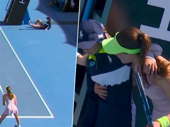 Видео: На Австралија опен колабираше собирачка на топчиња