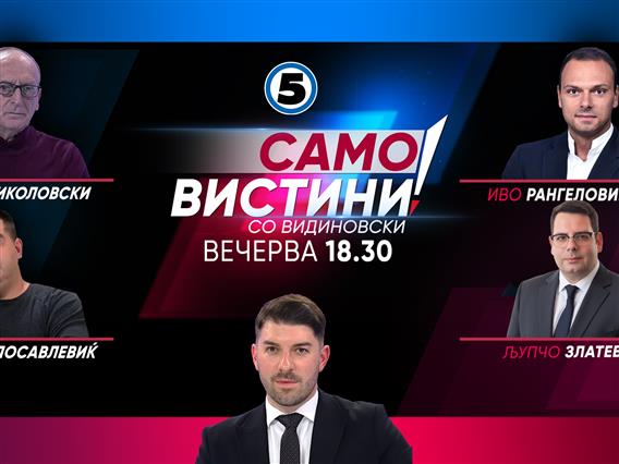 Љубиша Николовски, Иво Рангеловиќ, Драган Милосавлевиќ и Љупчо Златев вечерва во „Само вистини со Видиновски“  