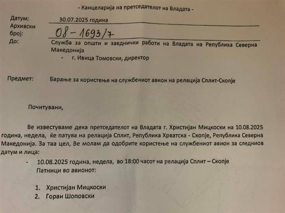 Мицкоски за владиниот авион: Немаат што да прават и го вадат џокерот- навредуваат семејство