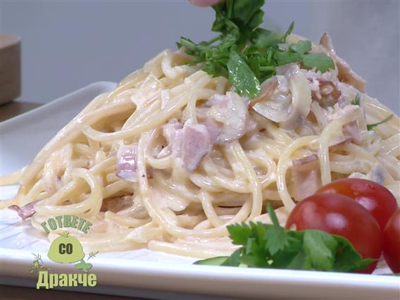 „Гответе со Дракче“ - Шпагети со сланина