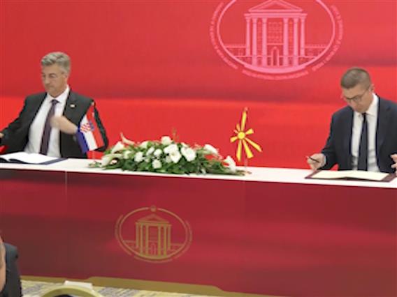 Мицкоски и Пленковиќ во Охрид потпишаа договор за стратешка соработка меѓу Македонија и Хрватска