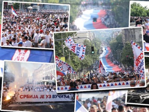 Илјадници симпатизери на Вучиќ се собраа на марш во Белград 