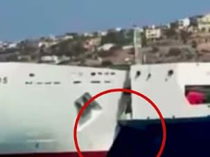 Траект полн со патници се судри со брод во близина на Крит (ВИДЕО)