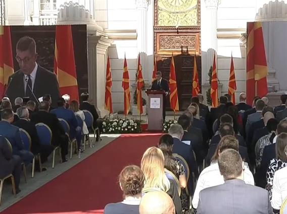 Мицкоски на свеченоста по повод 35 години независност на Македонија: Заедно да ги браниме државните интереси 