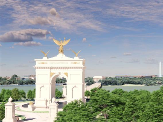 Огромната Триумфална капија на Трамп се претвора во воен комплекс