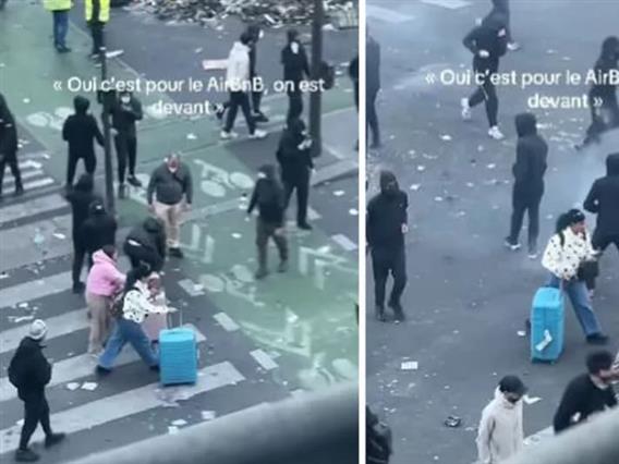 Несреќни туристи се најдоа среде улична војна во Париз- едвај се спасија натоварени со куфери (ВИДЕО)