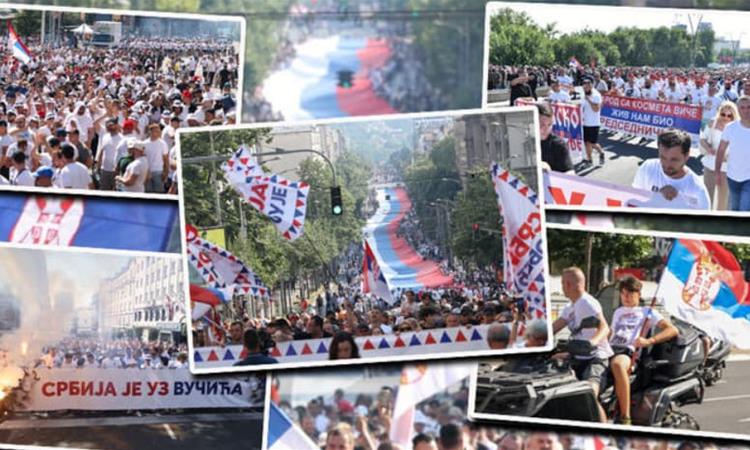 Илјадници симпатизери на Вучиќ се собраа на марш во Белград 