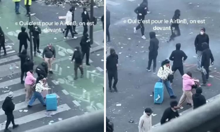 Несреќни туристи се најдоа среде улична војна во Париз- едвај се спасија натоварени со куфери (ВИДЕО)