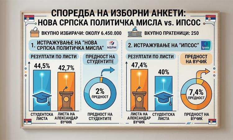 Изборните анкети во Србија без конкретен фаворит- предвидуваат победа и за Вучиќ и за студентската листа 