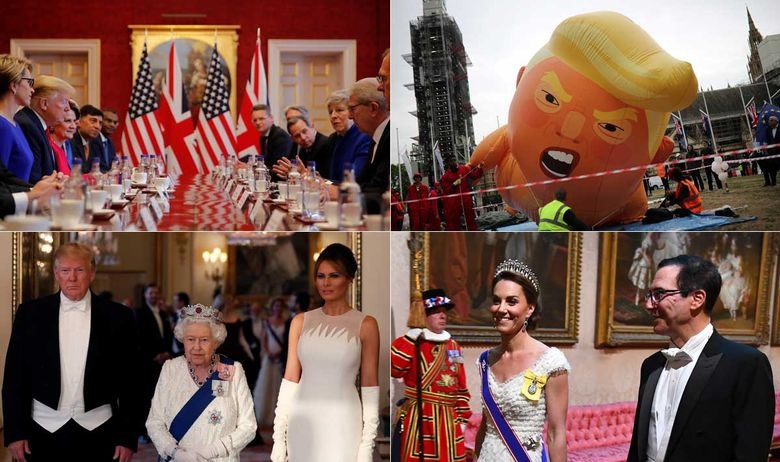 Кралска гозба: Трамп задрема на масата, Меј го покажа деколтето (ВИДЕО)