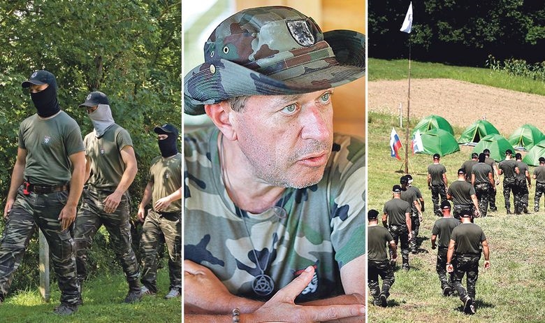 Маскирани и вооружени антимигранти во Словенија , предводени од војводата Шишко (ФОТО)