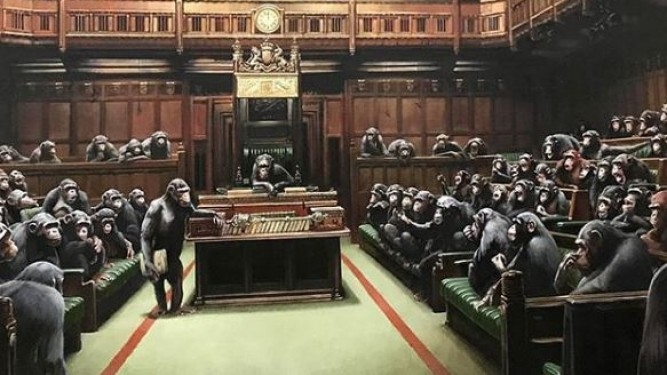 ,,Мајмуни во британскиот парламент” продадена на аукција за 11 милиони евра (ВИДЕО)