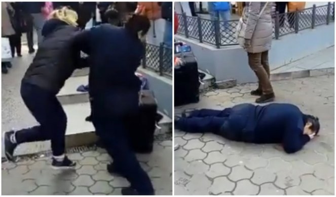 Видео: Продавачка нокаутира комунална полицајка во Белград