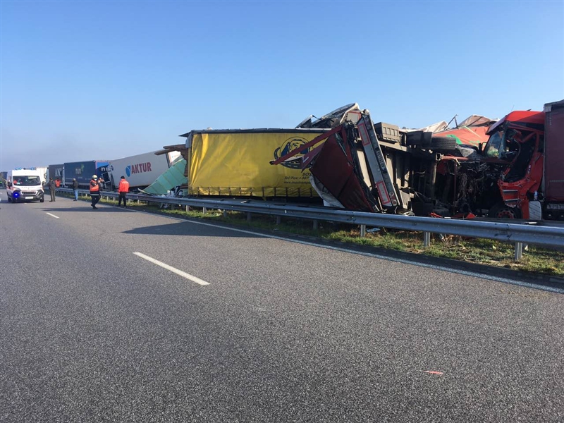 Верижен судар на 15 камиони во Бугарија , најмалку двајца загинати (ВИДЕО)