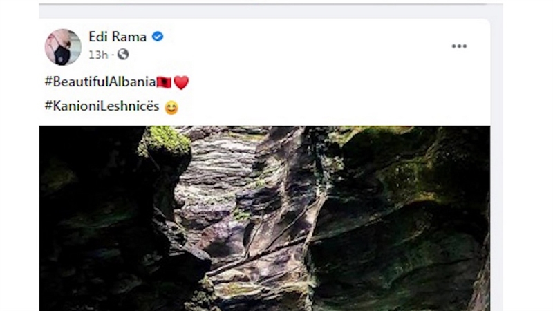  Рама на својата фан страница со фотографија од македонска Лешница ги фали убавините на Албанија
