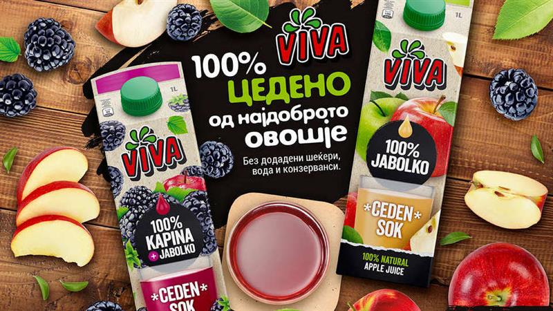Нови и неодоливи Вива 100% цедени сокови