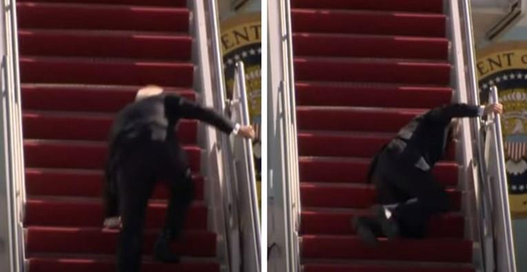 Џо Бајден три пати падна пред камерите, додека се качува во авион (ВИДЕО)