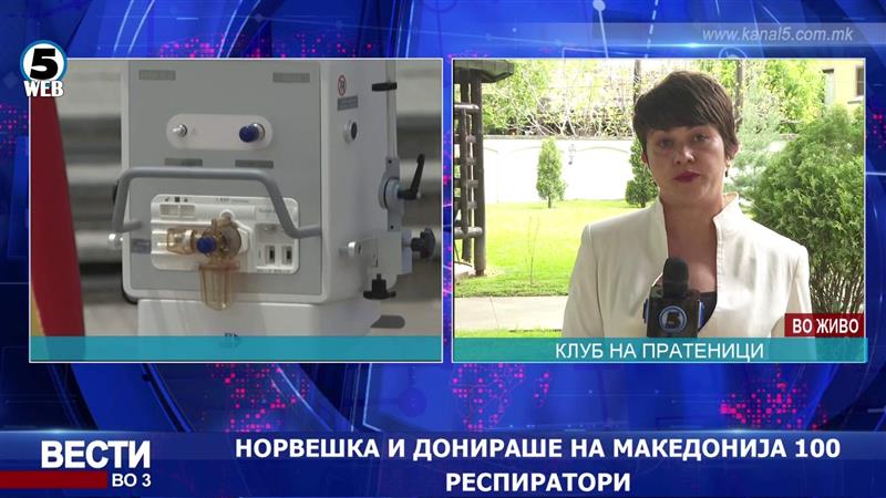 Норвешка и донираше на Македонија 100 респиратори