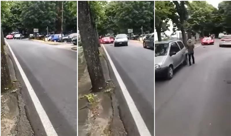 Малечок Твинго уништи бесно Ферари (ВИДЕО)
