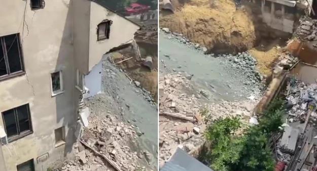 Фото: Се урна уште еден дел од зградата на Врачар во Белград