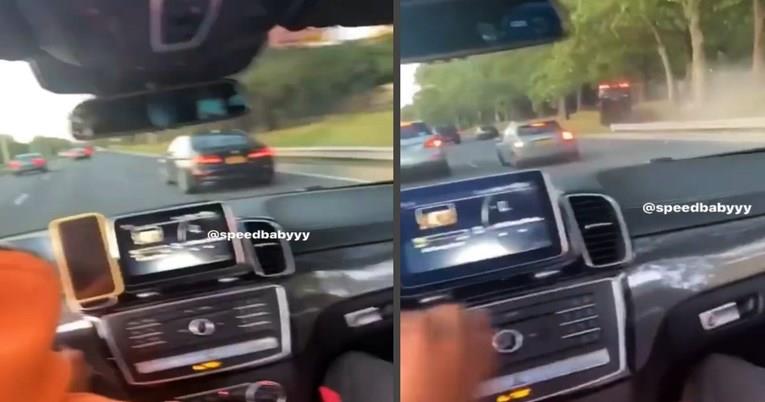 Дивееле со автомобилите, па БМВ заврши на покрив (ВИДЕО)