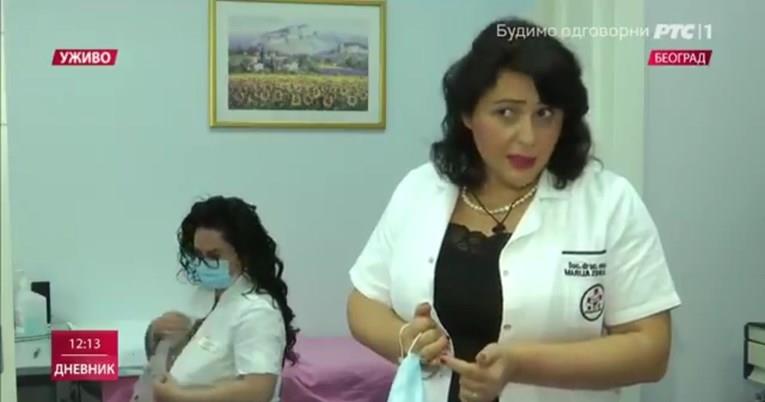 Медицинска сестра се соблече во пренос во живо на српската национална телевизија (ВИДЕО)