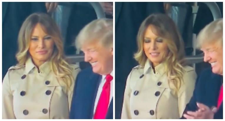 Реакцијата на Меланија на навивањето на Трамп стана хит (ВИДЕО)