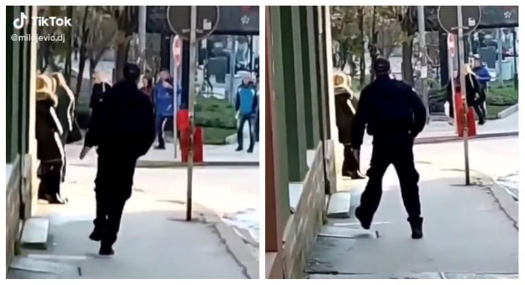 „Дрво пијан“ чувар на суд во Србија, хит на социјалните мрежи (ВИДЕО)