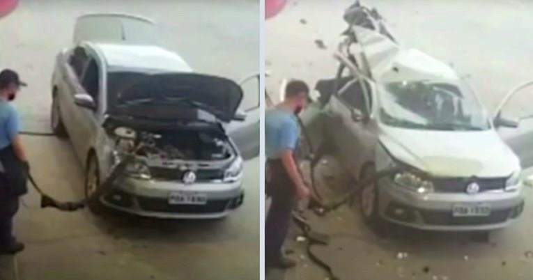 Експлодира плински уред во автомобил за време на полнење (ВИДЕО)