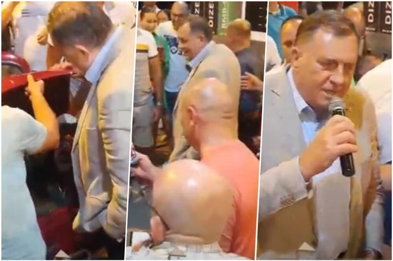 Додик со народна прослава, бик на ражен и 7 свештеници отвори бензинска пумпа (ВИДЕО)