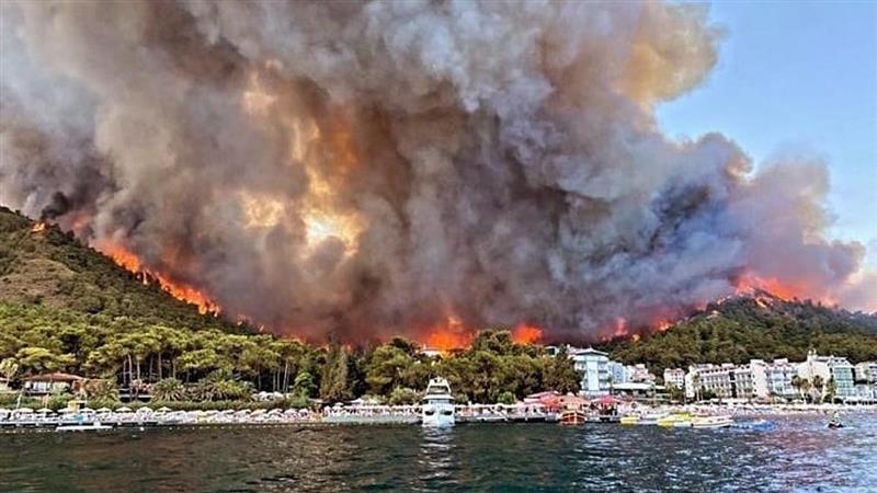 Голем шумски пожар во летувалиштето Мармарис ги зафати куќите и хотелите, туристите во паника 