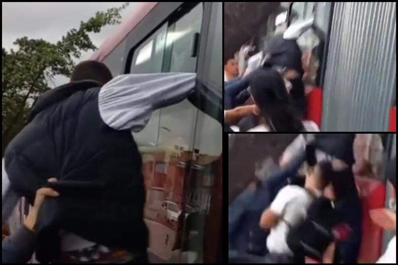 Патници во автобус фатиле џепчија на дело и сложно го претепале (ВИДЕО) 