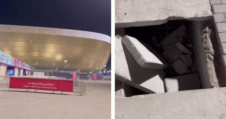 Се појави голема дупка пред стадионот во Катар, вреден 1,1 милијарда долари (ВИДЕО)
