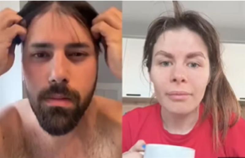 Реакција на една жена додека го гледа шминкањето на еден маж (видео)