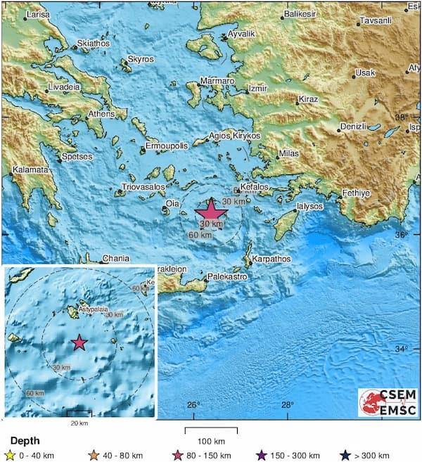 Силен земјотрес во Грција, епицентарот е во Егејското Море 