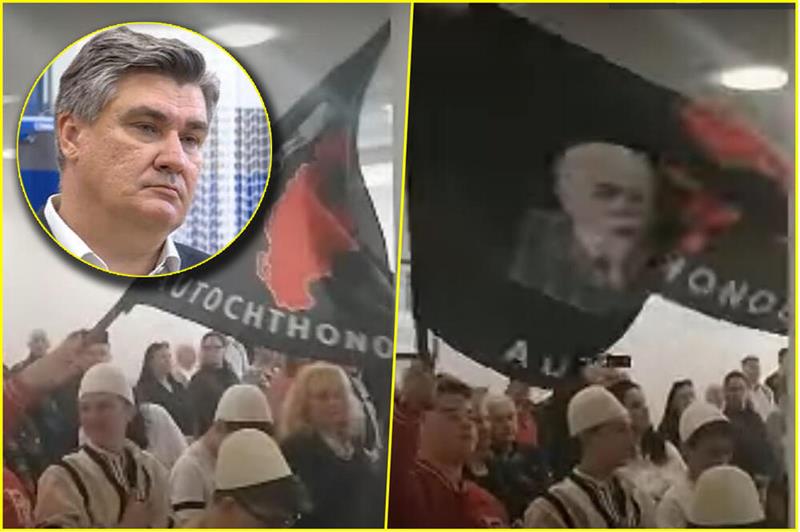 Милановиќ на настан во Задар, каде се вее знамето на голема Албанија- никој не реагира (ВИДЕО)