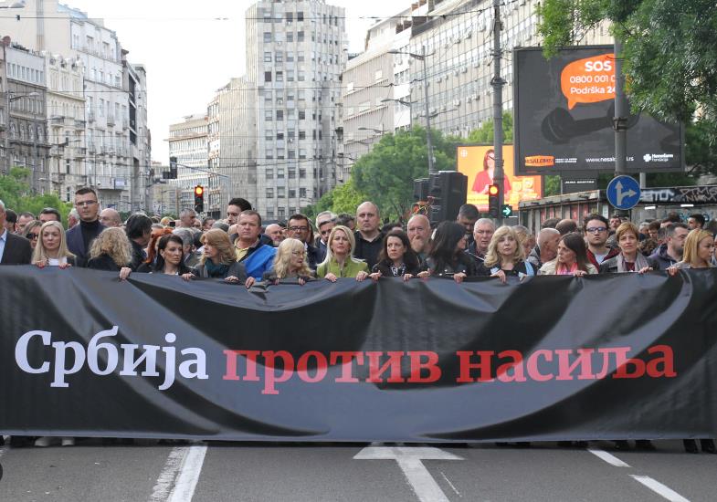 Во Белград вечерва нов, трет, протест „Србија против насилството“