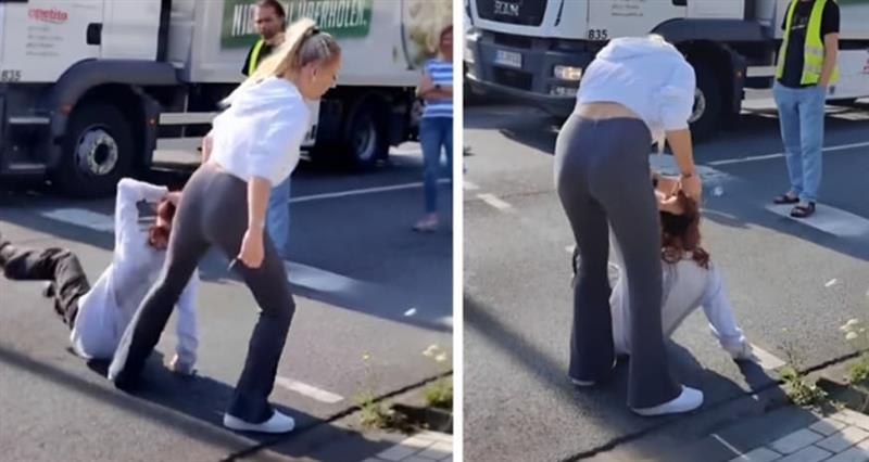 Германка за коса извлече еко активистка, која го блокира патот (ВИДЕО)