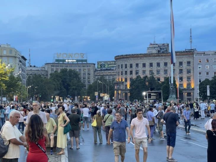 Дванаесетти протест „Србија против насилството“ во Белград долж „медиумска рута“ и РТС