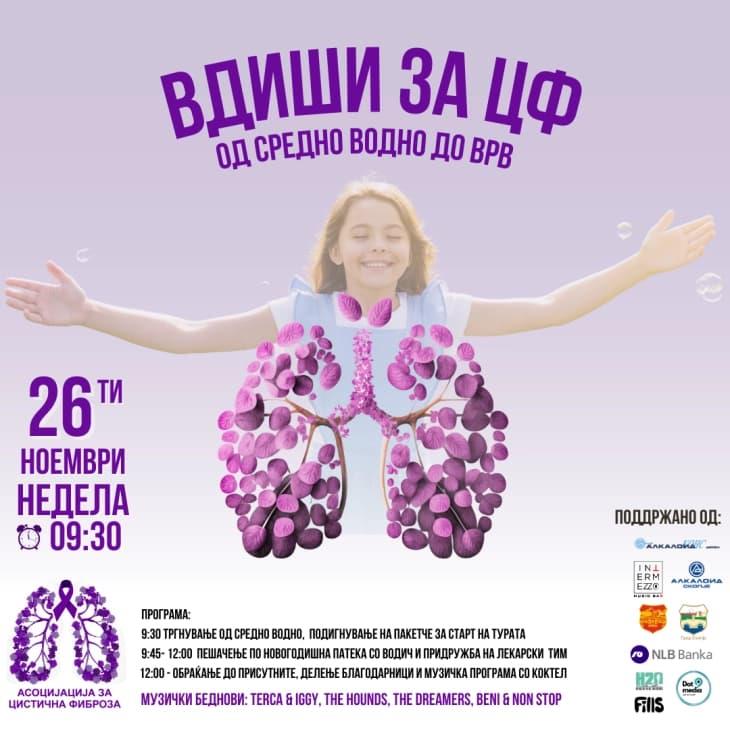 Под мотото Вдиши за ЦФ ќе се одбележи Европскиот ден за ширење на свесност за цистична фиброза