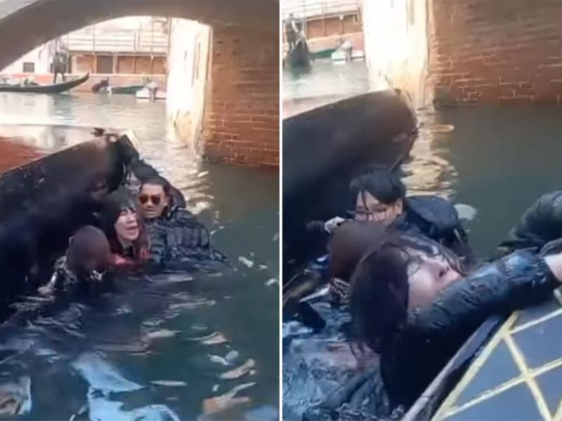 Сакале да направат селфи, завршиле во студената вода во канал во Венеција (ВИДЕО)