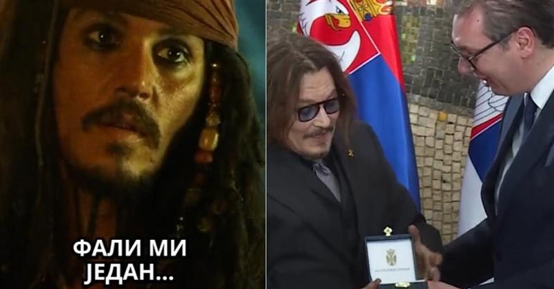 Џони Деп ги губи златниците низ Србија- нова ТикТок објава на Вучиќ (ВИДЕО)