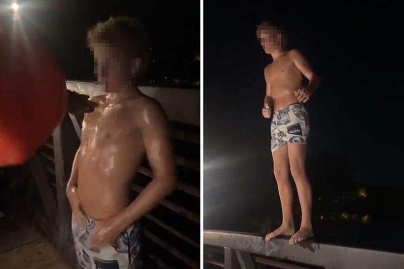 Момче се поли со бензин, се запали и се фрли во река - доби аплауз (Вознемирувачко видео) 