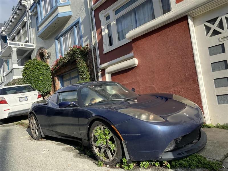 Фото: „Tesla Roadster“ обраснат со плевел, веројатно вреди мало богатство