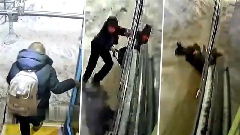 Градски автобус влече момче десетина метри по снег (Вознемирувачко видео) 