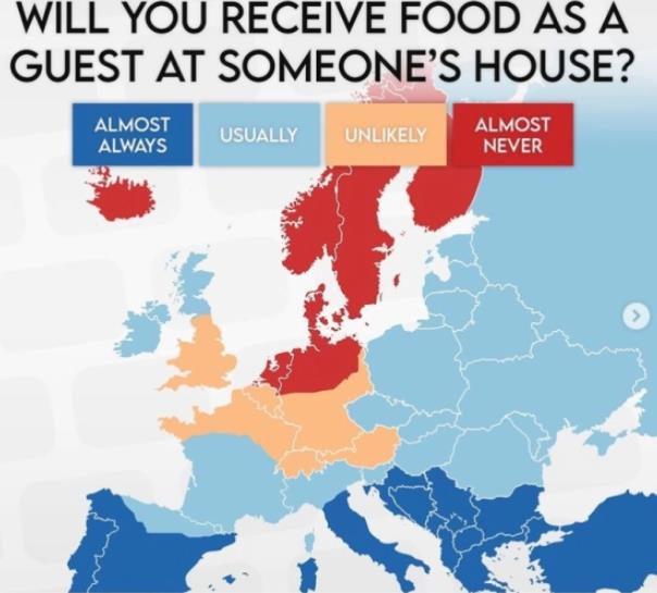 Мапа на гостопримството во Европа