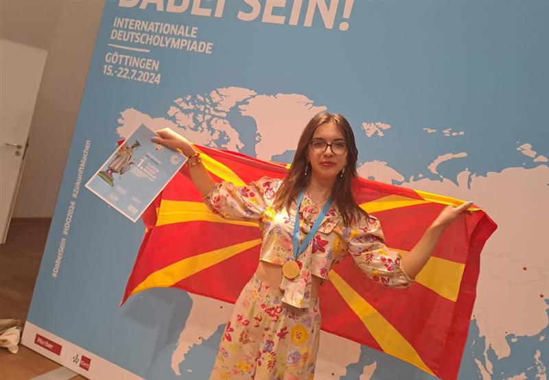 Ана Котевска освои златен медал на интеранационалната Олимпијада по германски јазик